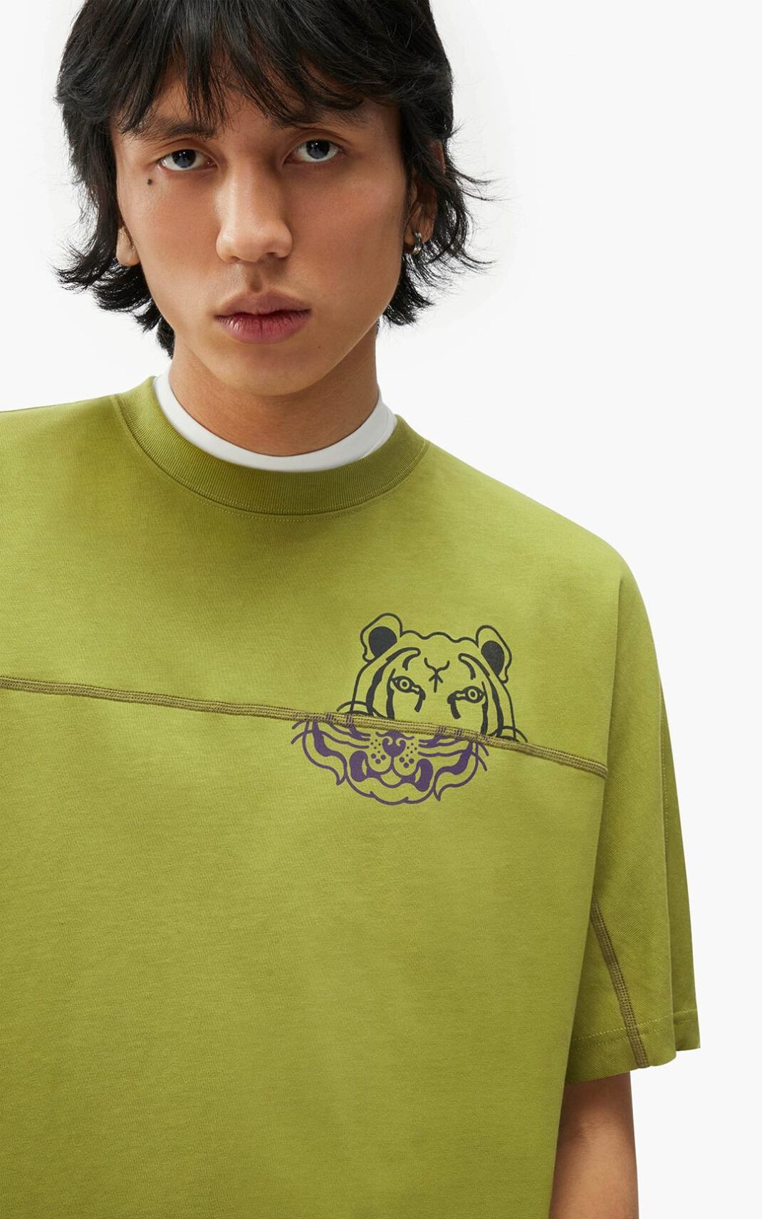 Kenzo K Tiger oversized μπλουζακια ανδρικα Ελιά | GR580839